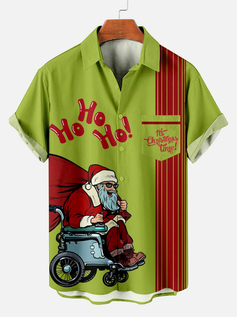 Men's Christmas Funny Graphic Short Sleeve Hawaiian Shirt